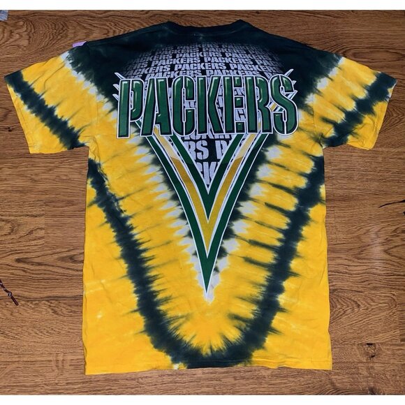 NFL Team Apparel Y2K Green Bay Packers Tie Dye AOP Mens Shirt Medium - Picture 5 of 5